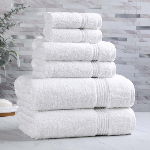 6-Piece Set, Superior Egyptian Cotton Towel Bathroom Essentials, Towels For Bathroom, Apartment, Airbnb, Guest Bath