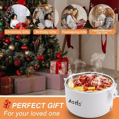 Aotto Electric Lunch Box - 32 oz Portable Food Warmer Heater, Spill-Free Lunch Warmer for Work/Office/Travel