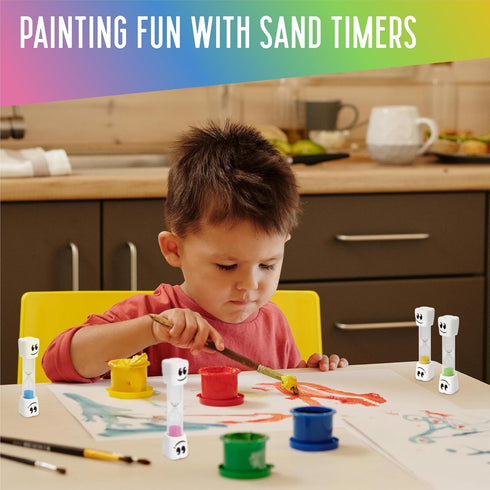 2 -Set 4 TeaherFav Minute Toothbrush Sand Timer for Kids of Small Blue, Pink, Yellow and Green Smiley Hour Glass