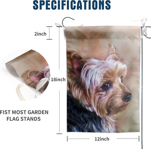 Yorkie Dog Garden Flag Welcome - Dogs House Flags Yorkshire Flags Double Sided Dog Welcome Outdoor Seasonal Flags Small Yorkie Mom Banners and Flags 12x18