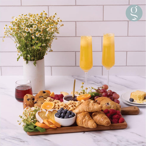 Charcuterie Board - Acacia Wood Cutting Board for Kitchen with Groove & Handle, Cheese Board for Vegetables, Bread