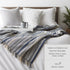 DII Herringbone Striped Collection Cotton Throw Blanket, Gray, 50x60