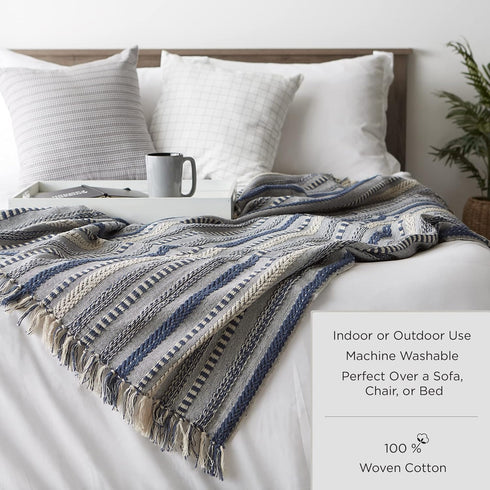 DII Arrowhead Woven Throw - 50x60 with 3" Fringe, Black, 1 Piece