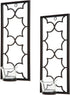 Set 11" Setting. O3 Hosley's of Two, High Iron Tea Light LED Candle Wall Sconces, Black. Hand Made by Artisans. Ideal