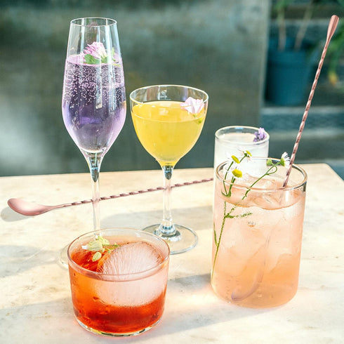 2 Pcs 12 Inches Bar Spoon, Long Handle Mixing Stirrers for Drink, Briout Stainless Steel Cocktail Shaker Spoon, Rose