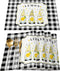 Victories Placemats for Dining Table - Summer Rural Lemon Gnomes Black White Buffalo Plaid, Set of 6