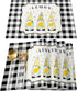 Victories Placemats for Dining Table - Summer Rural Lemon Gnomes Black White Buffalo Plaid, Set of 6