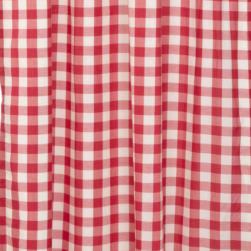 Farmhouse Red Country Buffalo Check Cotton Annie Kitchen Curtains - 16x72 Valance with Rod Pocket Hanging Loops