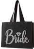 Giant Canvas Bride Tote Bag, 18" x 14", Diamond Motif Rhinestone Totes