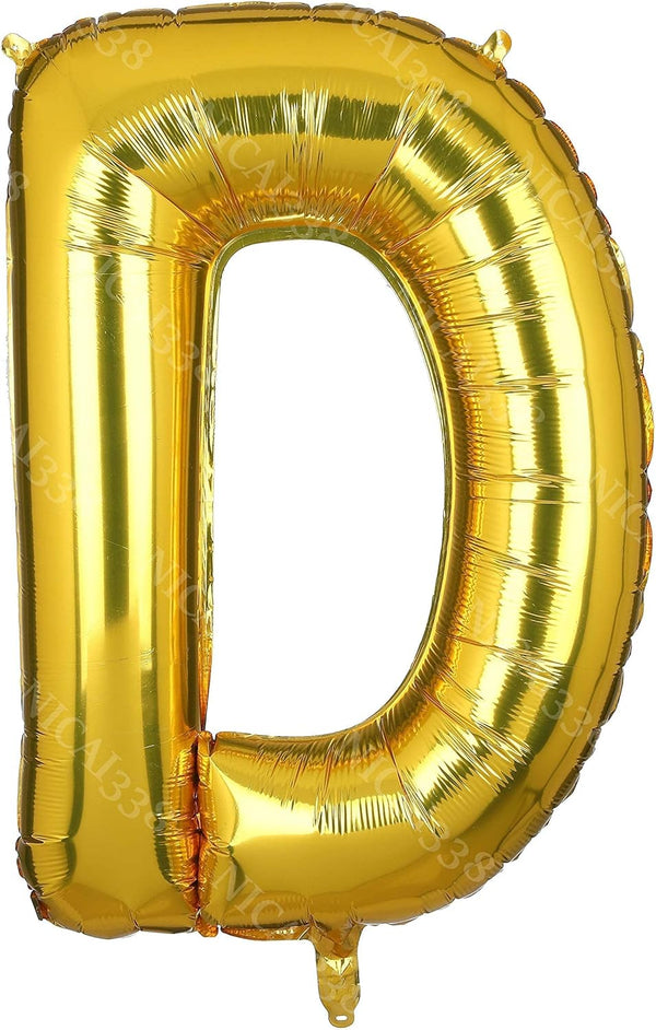 40 Inch Large Gold Letter D Foil Balloons Helium Mylar Balloon for Birthday Party Decoration - Gold-D