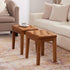 Upholstered Ottoman Stool with Padded Seat, Tufted Vanity Stool with Solid Wood Legs, Accent Stools, Faux Leather