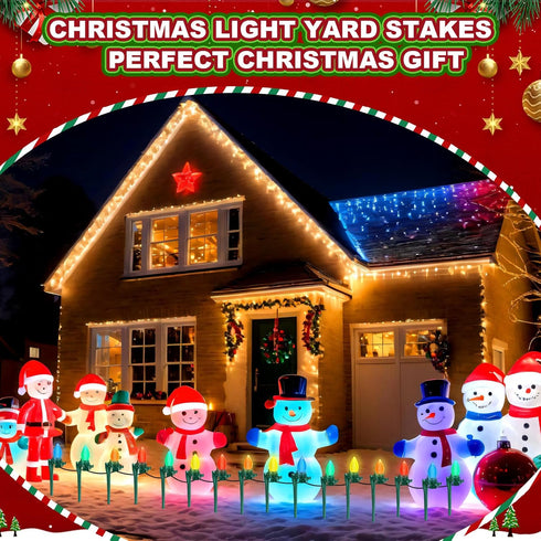 100 Pack 7.5 inch C7 C9 AUGSHY Christmas Light Stakes, Yard Lawn Holiday Light Ground Stakes for Outside String Lights