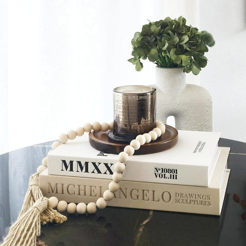 Chicooan 4-in-1 Decorative Books Set, Coffee Table Books Decor, 2 Linen Fake Book
