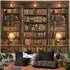Spenlife 6080 Inches Bookshelf Tapestry Wall Hanging Vintage Library Wall Tapestry, Old Books on Shelf Classical Study