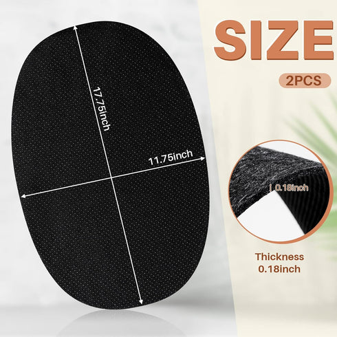 2 Pcs Oval Slow Cooker Heat Resistant Mat for 6-8 Quart Non Skid Countertop Heat Protector Mat Kitchen Appliance Mats for Air Fryer Kitchen Supplies, 11.75 x 17.75 x 0.18 Inches by Tanlade