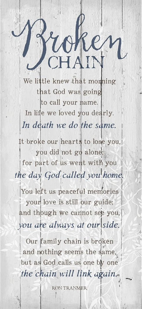 DEXSA Broken Chain Wood Plaque - Made in the USA - 5.5"x12" - Classy Frame Wall Hanging Decoration