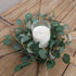 idyllic Eucalyptus Leaves Wreath, Metal Polyester Green Wreath 14 Inches for Front Door Decor