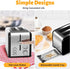 HealSmart 2 Slice Stainless Steel Toaster with Extra Wide Slot, 5 Shade Options, Bagel/Defrost/Cancel Functions, Black