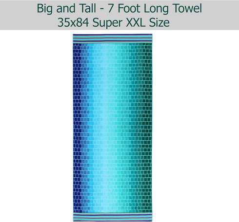 2 Pack 35x84 7 100% COTTON CRAFT Oversized Beach Towels - XXL - The Big Kahuna Foot Extra Large Beach Blanket Towel