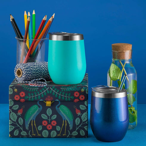 CHILLOUT LIFE 12 oz Stainless Steel Tumbler with Lid & Gift Box - Double Wall Vacuum Insulated Travel Cup for Coffee,