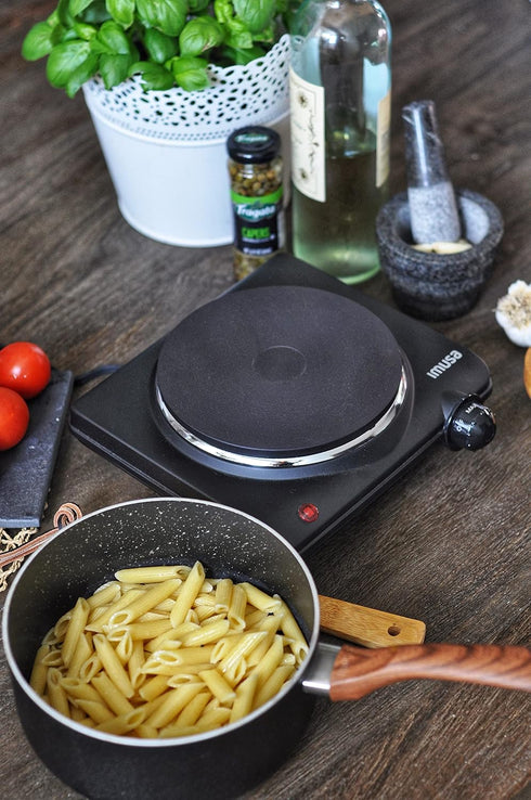 IMUSA Single Electric Hot Plate, Cast Iron Plate for Cooking or Heating, Electric Burner