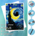 TYOHU Funny Starry Night Cat Canvas Wall Art, 24x36in Unframed Black Cat Poster Colorful Abstract Farmhouse Decor