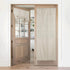 RYB HOME Natural Linen Blended Door Curtain, Privacy French Door Curtain, W 34 x L 69 in, 1 Pc