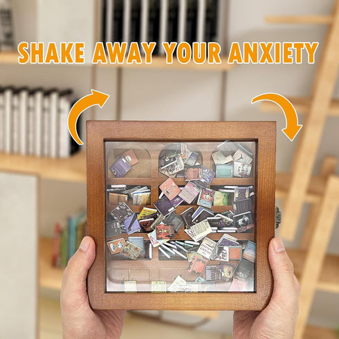 Anxiety Bookshelf - Shake Away Your Anxiety, Mini Books Display for Stress Relief, Perfect Decorative Mini Library