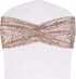 SquarePie Pack of 10 Sequin Chair Sashes, Shining Rose Gold Bows for Wedding Banquet Party Decor