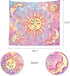 Ohjijinn Pastel Pink Burning Sun Tapestry - Mystic Celestial Sun and Moon with Stars - Psychedelic Tie Dye Wall Hanging