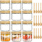 TBWIND 12 Pack 10oz Glass Jars with Bamboo Lids, Spoons, Airtight Overnight