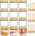 TBWIND 12 Pack 10oz Glass Jars with Bamboo Lids, Spoons, Airtight Overnight