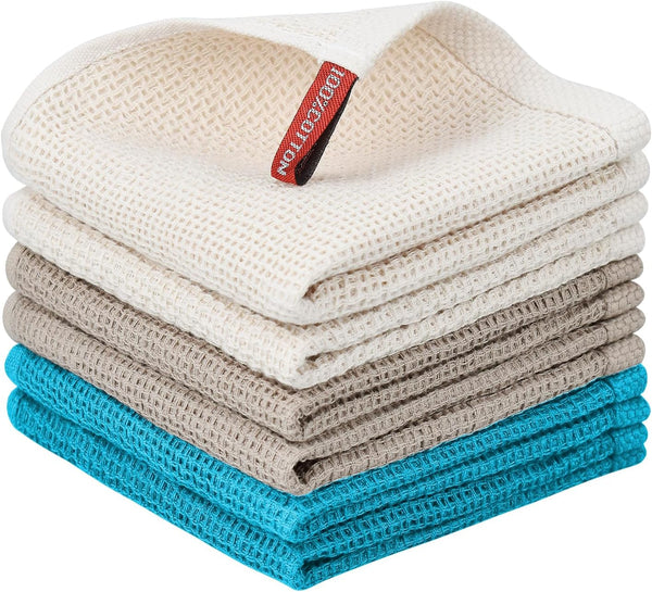 Nialnant 6 Pack Kitchen Towels, 100% Cotton Dish Cloth for Washing Dishes,