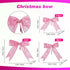 Waydress 36 Pieces Bow Decor, Pink Christmas Tree Bow Ornament, Glitter Ribbon Bowknot for Wreath Garland, Party Crafts