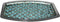 nu steel Sea Foam Amenity Tray, Aqua Blue/Silver Glass Mosaic, Stainless Steel for Bathrooms & Vanity Spaces