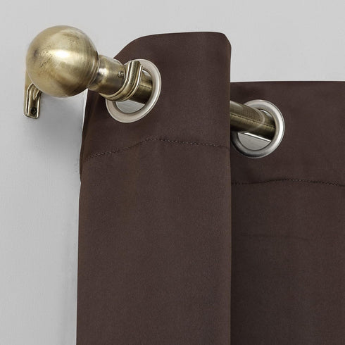 Sun Zero Soho Blackout Grommet Curtain Single Panel, 54" x 95", Energy Efficient, Chocolate Brown