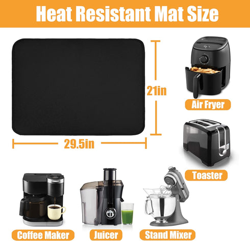 Heat Resistant Kitchen Mats for Countertop 21x29.5in - Coffee Bar Mat to Protect Quartz Countertop