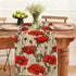 Poppy Table Runner,Dining Decor for Kitchen Coffee Table Family Dinners Holiday Parties