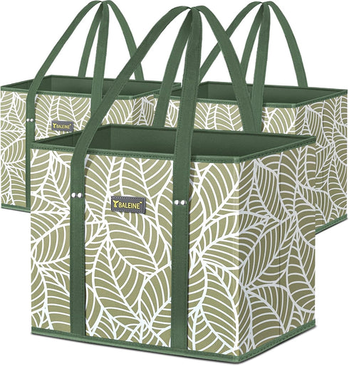 BALEINE 3Pk 2Pk Bags(16"913 Reusable Grocery Bags + Insulated Reusable Grocery