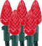 Brizled Upgraded Faceted C5 LED Red Christmas Lights, 100 LED 33ft Christmas