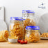 Bormioli Rocco Fido Square Jar, 17-1/2-Ounce, Blue Lid