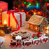 Yulejo Christmas Train Painted Wooden Christmas Decoration Mini Christmas Tree Train Christmas Decorations Wood Train
