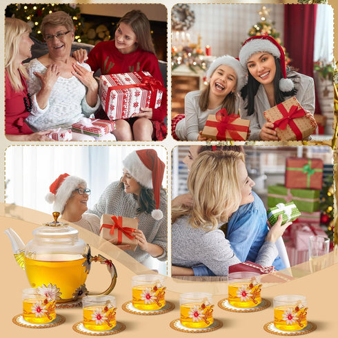 7 Set Set Pcs Floral Tea for Women, Vintage Flower Teapot With Gift Box, Glass Tea Kettle, Fancy Cup, Mug With Coasters