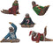 Yoga Sloth Figurines in Ugly Christmas Sweaters, 3" Polyresin Mini Statue for Home Decoration