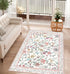 3x5 Rugalia Washable Floral Area Rug, Pink Indoor Entryway Rug Soft Non-Slip Botanical Kitchen Rugs, Ultra Thin Modern