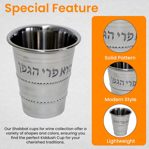 Majestic Giftware Kiddush Cup with Saucer, 6-Inch Premium Quality Nickel Plated Wine Goblet