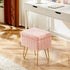 18.9H 16L 12.2W 4 Sweetcrispy Vanity Stool Chair with Storage, x x Ottoman Chair Faux Fur Soft Padded Makeup Footstools