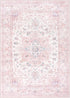 5x7 LIVEBOX Pink Washable Area Rug - Large Vintage Tribal Living Room Non-Slip Indoor Carpet for Bedroom, Low-Pile