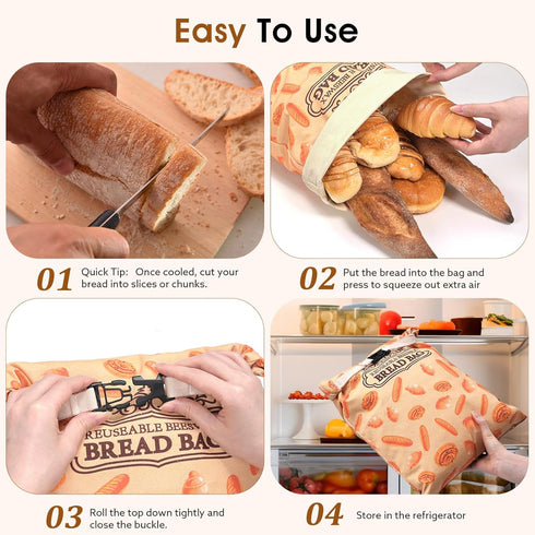 1 Pack Beeswax Bread Bags for Sourdough Homemade Bread, XL Cotton Lining Sourdough Reusable Natural Beeswax Bread