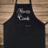 Xornis 100% Cotton Funny Apron with 2 Pockets - Adjustable Bib Black Apron for Men Women BBQ Grilling Gifts Cooking